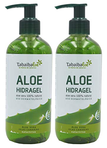 TABAIBA Hidragel Aloe Vera, Gel Hidratante con Aloe Vera, 300 ml x 2 unidades