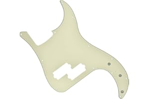 Dopro Präzisions-Bass-Schlagbrett, 13 Löcher, PB P Basskratzplatte für USA/Mexikanische FD Präzisions-Bass, gealtert, weiß, 3-lagig