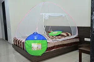 Royal Speciality Products Double Bed Fold-Able Mosquito Net Blue Border