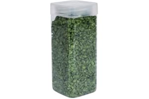 1Buy UK 900g of New Assorted Natural Decorative Stones Pebbles Craft Table Decoration Pot Vase Fillers Garden Weddings Rocks Aquarium (Moss Green)