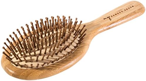 100% Bamboo Hairbrush with Bamboo Pins (Oval)