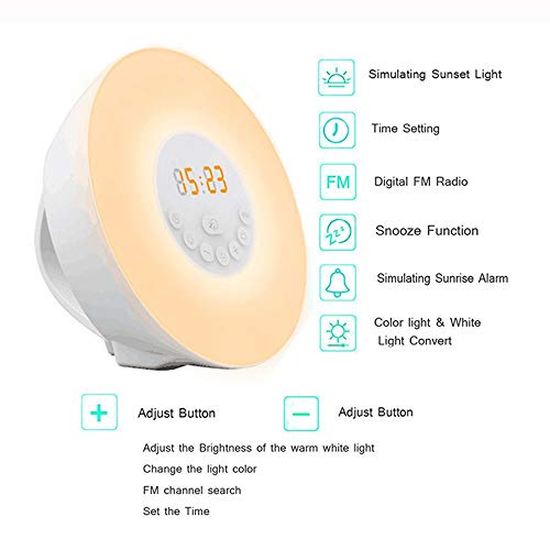Preisvergleich Produktbild Dtuta Spitzentechnologie Led-Rettungslichter BerüHren Smart Snooze, Ukw-Radio Tischuhren Funk Wecker Digital Funkuhr Digital