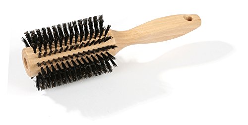 LUQX runde Haarbürste Spezial Fönbürste - Rundbürste und Wildschweinborste (70 mm) | Rundhaarbürste, aus Holz