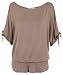 Split Sleeve Kimono Jersey Tunic Top 3895 [Mocha,20]