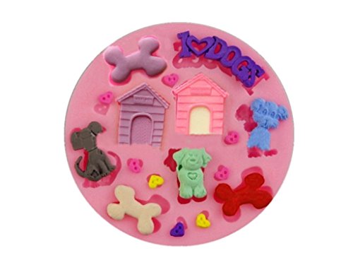SHINA Hund und Haus Torten Rand Spitze Effekt SILIKON AUSSTECHER Ausstechform Marzipan Fondant Deko für Tortedeko Tortenrand Deko