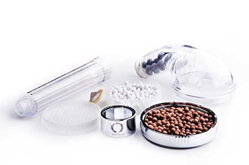 Duschkopf mit Filterionisator handbrause – erzielt basischen ph-Wert – spart um 35% Wasser – Filtert Bakterien, Metalle, Chlor für fühlbar weiche Haut und gesundes Haar - 4
