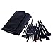 FASH 21-Piece Professional Goat and Horse Hair Cosmetic Brush Set with Faux Leather Pouch