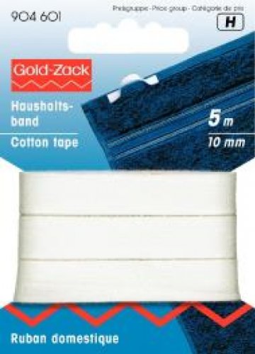 PRYM 904601 5 m 10 mm Baumwolle Tape, weiß