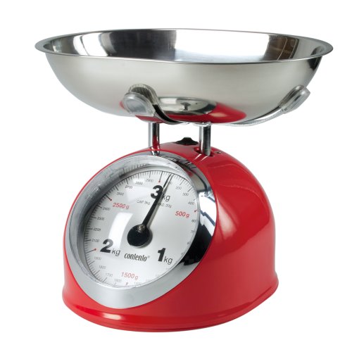Contento 655400 Küchenwaage Retrolook, rot