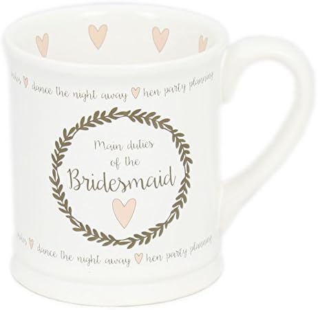 Large White China Glazed Ceramic Mug For Tea And Coffee Wedding Favour Gift ~ Bridesmaid