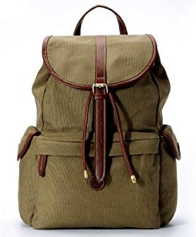 Women's Water Resistant Vintage Waxed Canvas Purse Backpack Rucksack (Olive)
