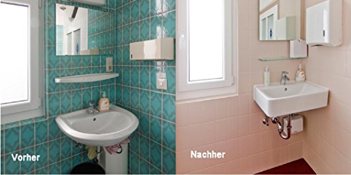 Jansen AQUA Fliesenlack Weiß Seidenmatt 750ml (750ml, weiß) - 3