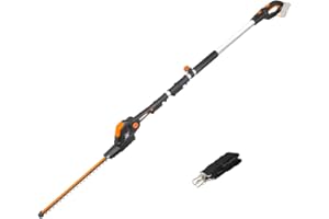 WORX WG252E.9 20V Cordless Electric Portable Pole Hedge Trimmer, 45cm Blades, 3.2m Long Reach, Battery And Charger Not Included