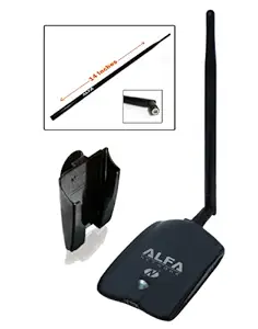 Alfa AWUS036NHA - Wireless B/G/N USB Adaptor - 802.11n - 150Mbps - 2.4 GHz - 5dBi Antenna - also includes a 9dBi Rubber Antenna And Suction cup Window Mount dock - Long Range - Atheros Chipset - Windows XP / Vista 64-Bit /128-Bit Windows 7 Compatible