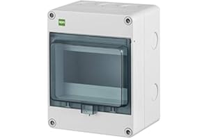 ELEKTRO-PLAST Hermetica - Caja de fusibles, distribuidor pequeño, 1 fila, 6 módulos automáticos, IP65, resistente al agua, exterior, color gris claro