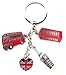 Produktbild Ich liebe London: Bommel London Bus, Telefon, Big Ben & Union Jack Keyring - ich liebe London Keychain - London-Souvenir-Schlüsselanhänger & London Souvenir 3D London Souvenir Bookmark