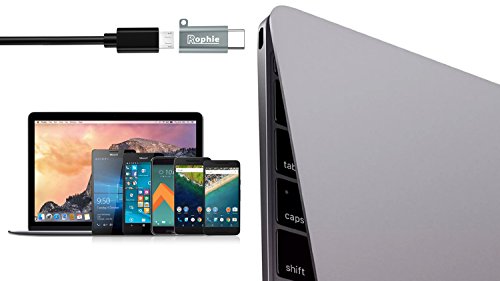 Rophie USB-C auf Micro USB Adapter [2 Stücke] Typ C zu Micro USB Umwandeln Adapter für MacBook, Chromebook Pixel, Nexus 5X/6P, Nokia N1, OnePlus 2, Lumia 950 und andere Type C Geräte - 5