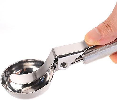 DIMDIM Ice Cream Spoon Stainless Steel with Trigger Watermelon Scoop Kitchen Ball Tool