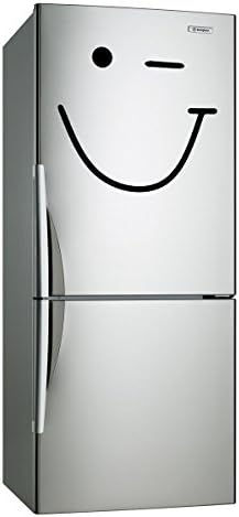 AnOL (60x43 cm) Vinyl Fridge Decal Wink Smiley Face/Cute Happy Smile Toilet Art Decor Sticker/Surfing Board Removable DIY Mural + Free Random Decal Gift