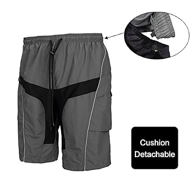 SANTIC Pantalons Court Baggy randonnée à vélo VTT respirant Loose Fit Casual Courir