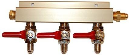 Co2 Distribution Manifold - MFL (Threaded) Connections (3-way) by Chill Passion Inc.