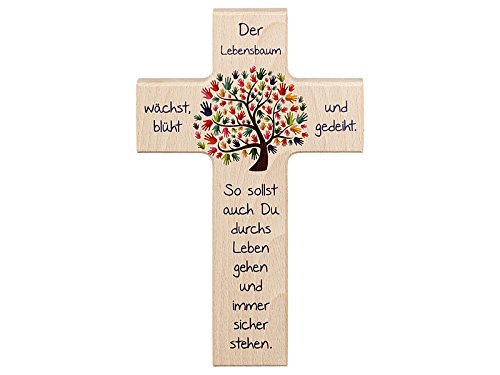 Kinder- Holzkreuz: ‚Lebensbaum‘ 15 cm - 2