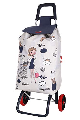 Caddie Poussette de marché Carioca 2 Roues Bleu