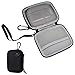 Price comparison product image YoungRich Portable Mini Hard EVA Carrying Case Small Travel Storage Bag with Carabiner Strap Two Zippers Waterproof Holder for Power Bank Bluetooth Earphone Wired Headset Data Wire Black 14x11x3cm