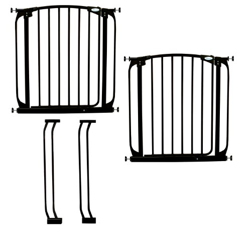 Dreambaby Value Pack 2 Safety Gates Black with 2 9cm Extensions