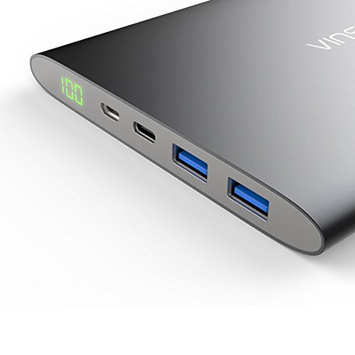 Caricabatterie Portatile Batteria Esterna, VinsicÂ® 20000 mAh Batteria di ricarica Smart USB dual-port USB Tipo C Caricatore portatile per Samsung, iPhone, Huawei e Altri Smartphone Android