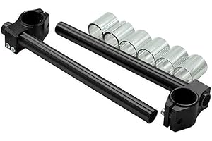 1 Pair Motorcycle Clip-On Fork Handlebar,MoreChioce Universal 275mm Adjustable Fork Tube Clip-on Handlebar Aluminum Alloy Motorcycle Handlebars Replacement,Black