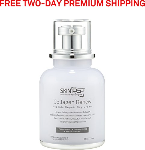 SkinPep Collagen Renew - Peptide Repair Day Cream 30ml - Skin moisturisers + Retinol + Hyaluronic Acid Serum + Vitamin C + Peptides - SkinPep Best Choice For Premium Quality Repair Cream