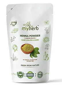 MYHERB Pure Natural 100% Organic Heena Powder (Lawsonia Inermis) || Ayurvedic Formula || For Hair Mask || For Men & Women-(227 Gm/0.5 Lbs)