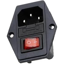 Koudapparaat Inbouwbus C14 – 3-in-1 Met Zwarte Schakelaar En Zekeringhouder, 220-250V/10A, 4-pins 6A/250V Schakelaar, Inbouwafmeting 48x28 Mm – Ideaal Voor Laboratorium, CNC, Audio En Industriële Apparatuur