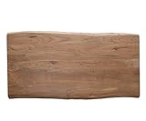 Maße: B140 x T90 x H3 cm DELIFE Tischplatte Live-Edge Baumtisch 140x90x3,5 Akazie Natur Holzplatte Massiv