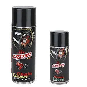 Caspol Chain Cleaner 400ml and Chain lubricant/lube150ml Spray for Bike