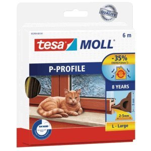 Preisvergleich Produktbild tesa 10 x P-Profil Gummidichtung tesamoll 6mx9mmx5,5mm braun