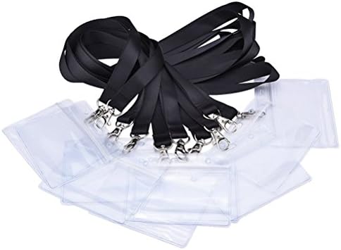Heelinna 10Pcs Badge ID Card Holder with Strap Band Lanyard for Exhibition Office