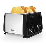 🍩【1300 Watt Toaster】 OZAVO Toaster mit seiner 1300W starken leistung, Gleichmäßig erhitzt und gebacken, arbeitet das Gerät effizient; Der Edelstahl Toaster sich für verschiedene Backwaren.