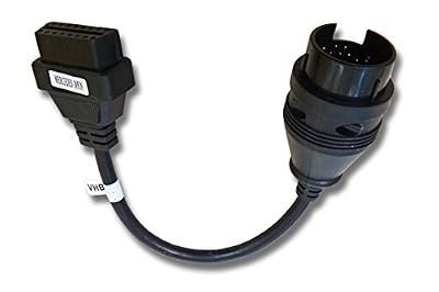 vhbw Câble Adaptateur ODB2 vhbw pour Appareil de Diagnostic ODB, adpaté pour Tous Les modèles Mercedes Benz -Prise Ronde 38 Pin