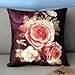 Bheema Rose Flower Printed Plush Pillow Case Cushion Cover Sofa Bedroom Decor