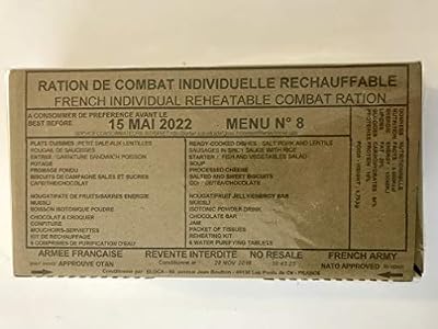 RCIR MRE Armée Française Corporation rcir, EPA différents Menu 05-2022