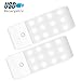 Produktbild HogarTech 2pcs Luces de Noche LED, LED Sensores PIR de Movimiento, Lámpara Nocturna USB Recargable,Luces Escaleras Interior con Sensor para Escaleras, Guardarropa, Porche, Armario, Cocina, Dormitorio