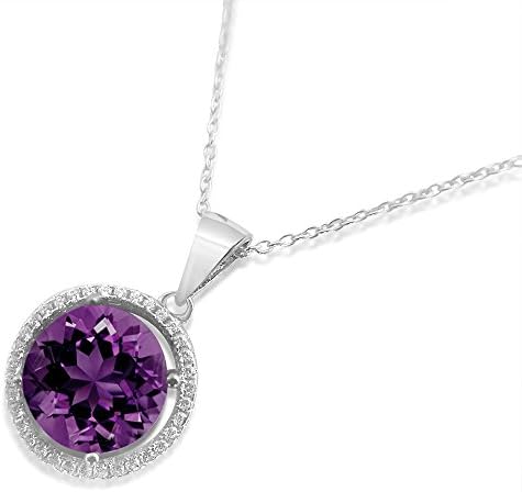 Velini pendant with chain P3059, 925 sterling silver, micro pave setting, quality AAA cubic zirconia stones with colored glass stone, shines like diamonds