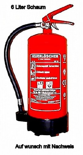 Preisvergleich Produktbild Feuerlöscher Schaum 6 Liter EN3 Norm Löschleistung 21A / 183B / 6LE