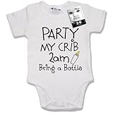 Dirty Fingers, PARTY my crib 2am, Bring a Bottle, Baby Unisex Boy Girl Bodysuit