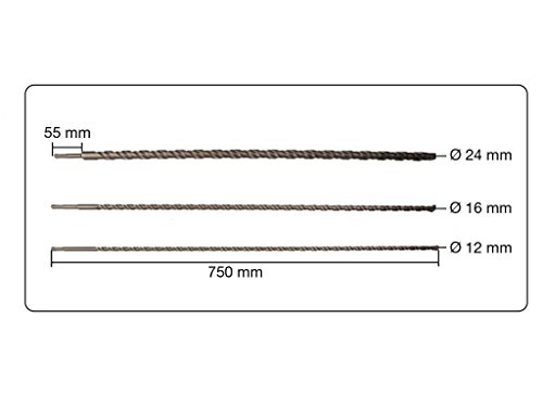 Betonbohrer Set SDS PLUS DRILL 12-16-25 x 750mm Hammerbohrer Steinbohrer