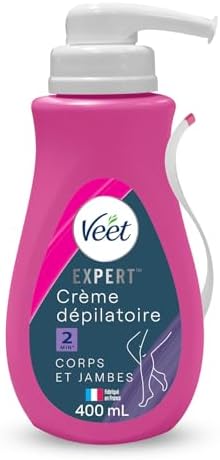 VEET Expert - Crema depilatoria peli tenaces, corpo e gambe, agisce in 2 minuti, 400 ml