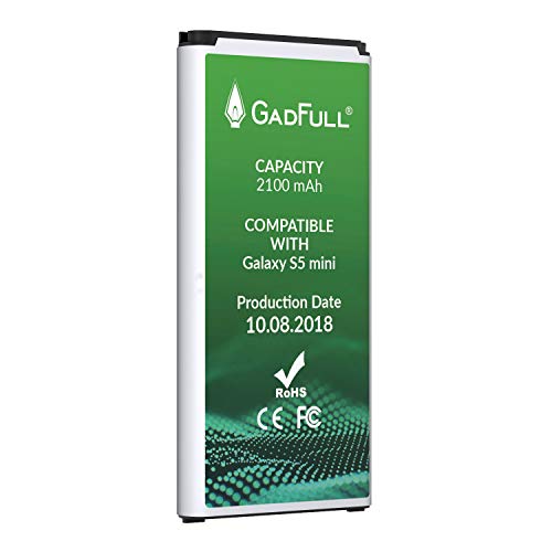 GadFull Batterie pour Samsung Galaxy S5 mini   Date de Production est 2018   correspond    d origine EB-BG800BBE   du mod  le SM-G800F   Duos SM-G800H   Parfait comme batterie de remplacement