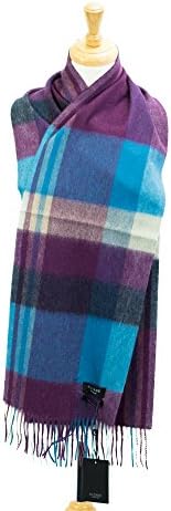 Ultra Soft 100% Lambswool Scarves Scottish Classic Tartan Designed in Scotland (17969 DUO CHECK EMINENCE)